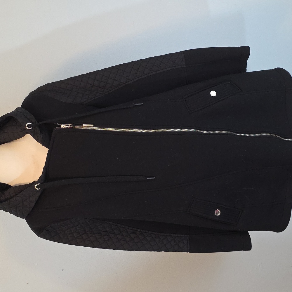 Michael Kors Women's Black Quilted Utility Jacket 1X
